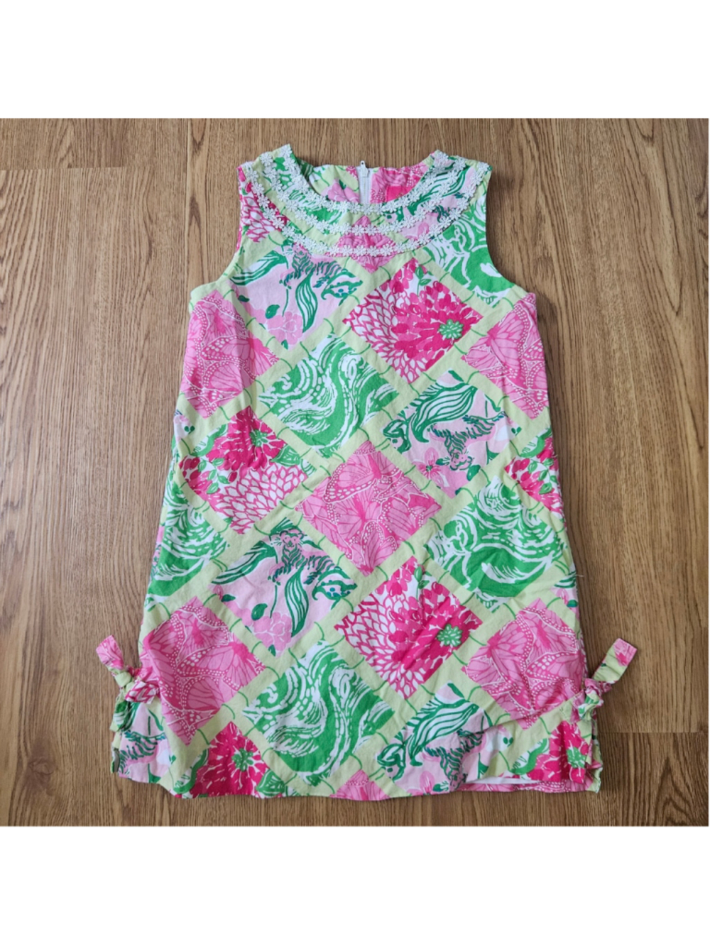 Lilly Pulitzer Jubilee Girls Sleeveless Dresses Floral Girly Girls 7 Set of 2 - Picture 2 of 6